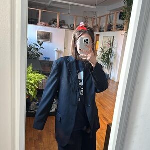 Pinstriped red and black blazer / suit jacket